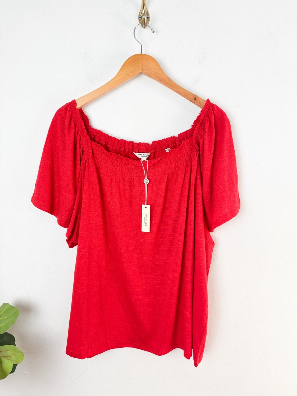 NWT Max Studio Red Blouse Sz 3X